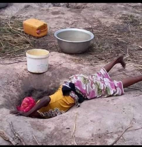 In search of water at dried up river bed, Northern Kenya